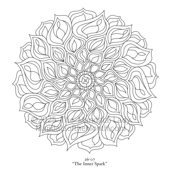 Mandala of the Month 26-07 The Inner Spark — outline for coloring Mandala of the Month 26-07 — outline for coloring